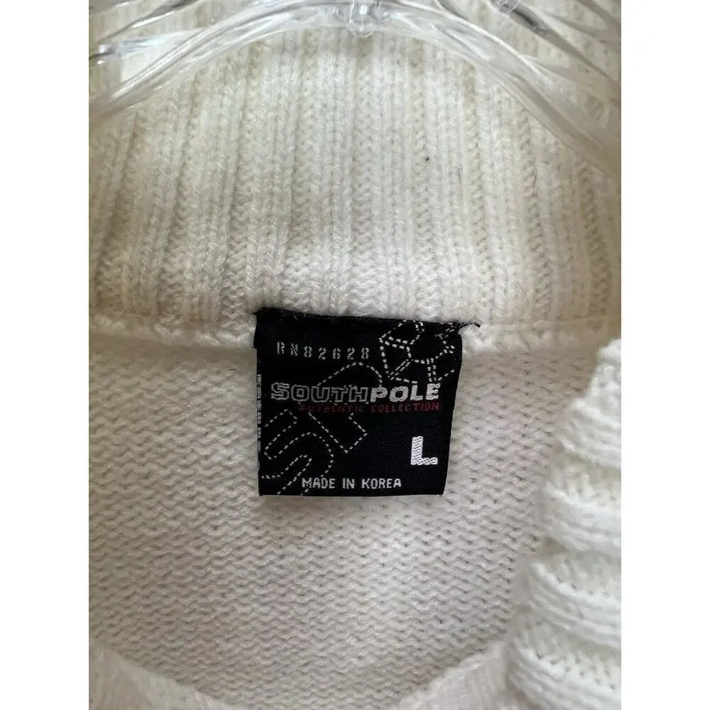 Vintage Y2K South Pole Men's Knit Logo TurtleNeck Sweater Size L